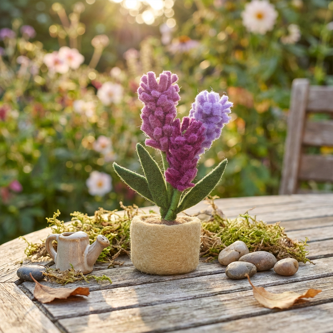 Handmade Felt Potted Lavender Standing Plant Decoration