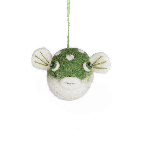 Handmade Felt Puffer Fish Sealife Hanging Decoration