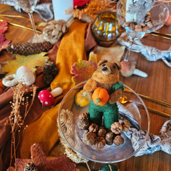 Handmade Felt Radley the Bear Hanging Autumnal Decoration
