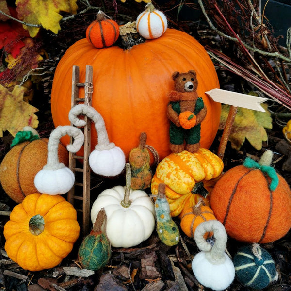 Handmade Felt Radley the Bear Hanging Autumnal Decoration