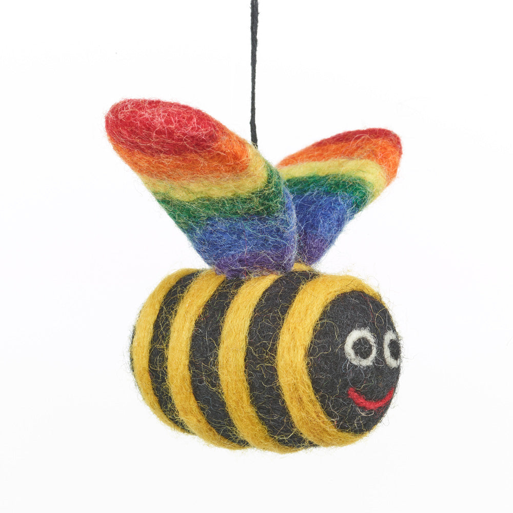Handmade Felt Rainbow Bumblebee Hanging LGBT Pride Decoration