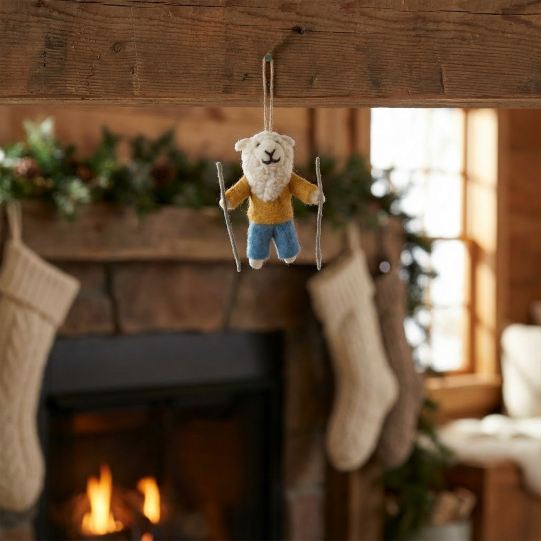 Handmade Felt Rambling Sheep Hanging Decoration