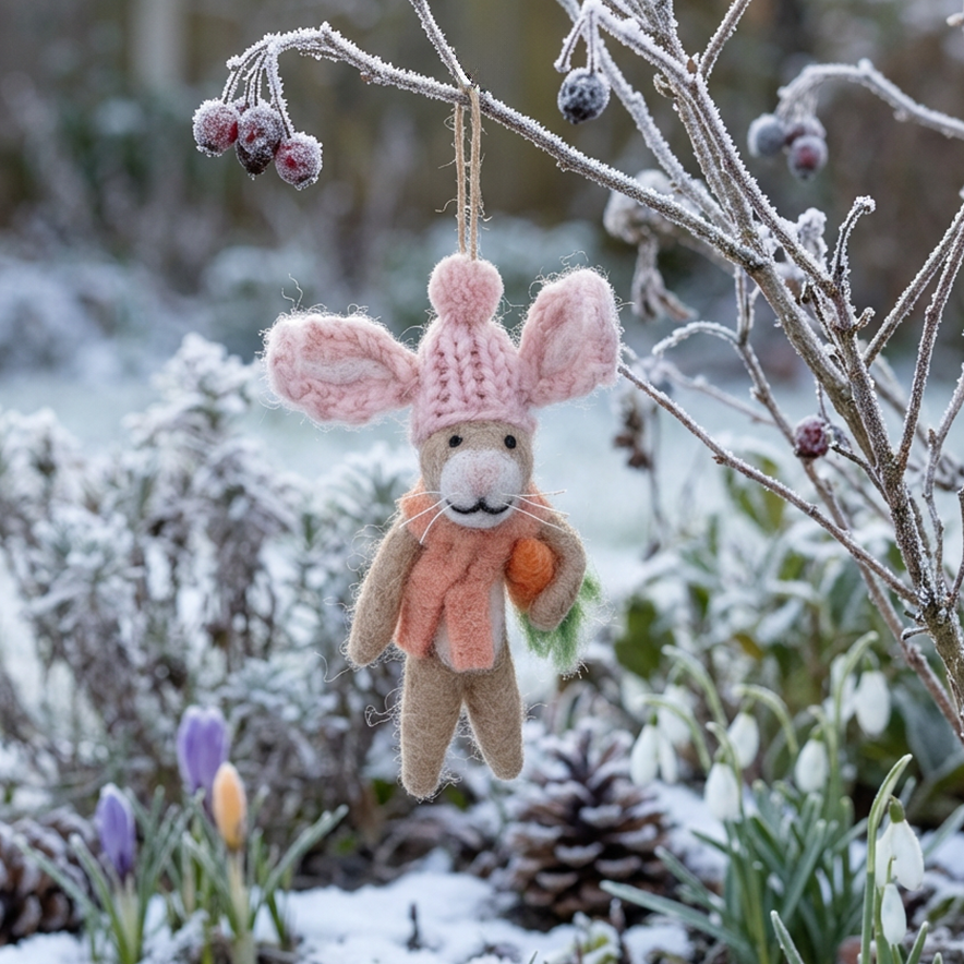 Handmade Felt Reilly the Rabbit Easter Hanging Decoration