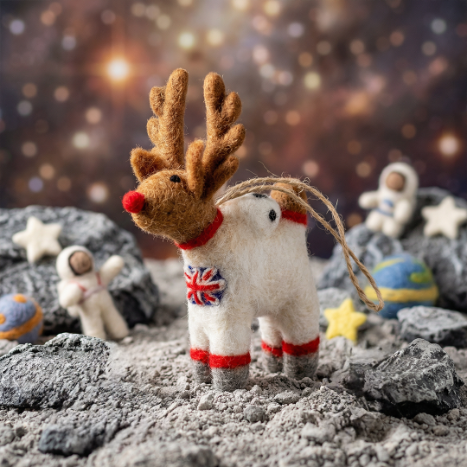 Handmade Felt Reindeer Astronaut Christmas Decoration Astronaut