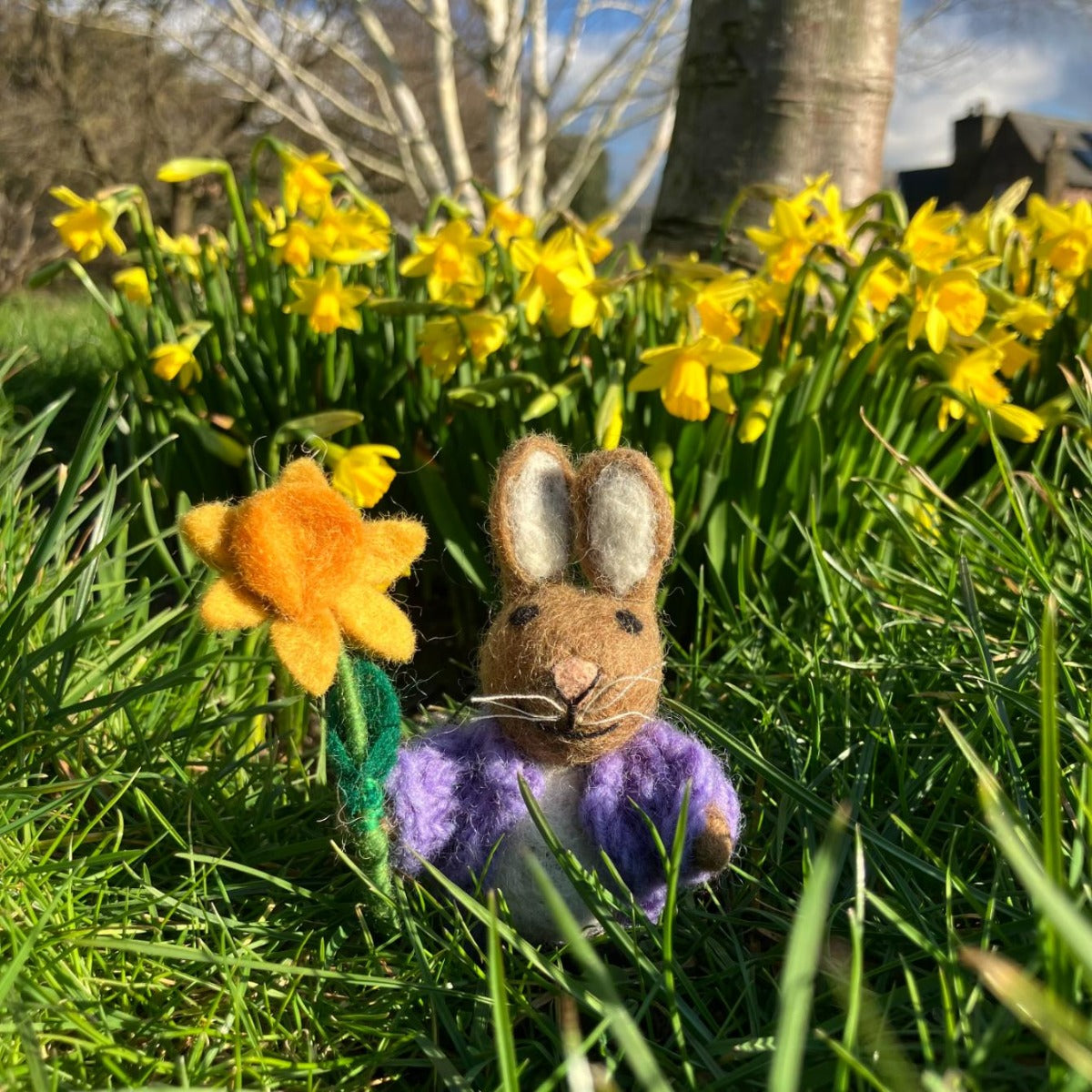 Handmade Felt Remi the Rabbit Easter Hanging Decoration
