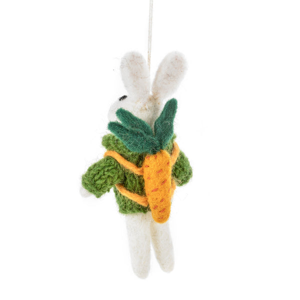 Handmade Felt Ronnie the Rabbit Hanging Easter Decoration
