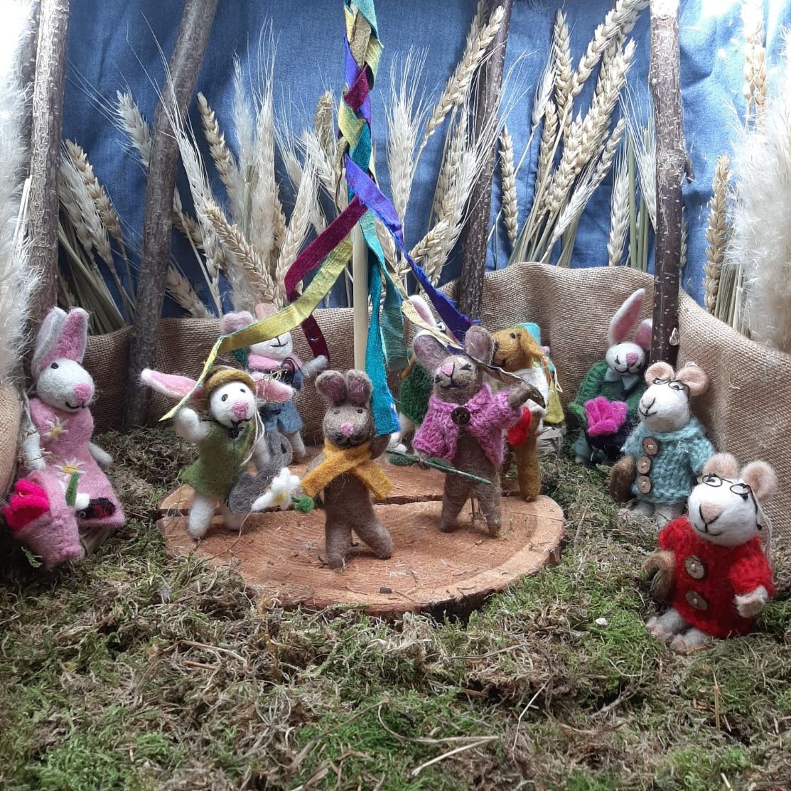 Handmade Felt Susie Mouse  Biodegradable Hanging Decoration
