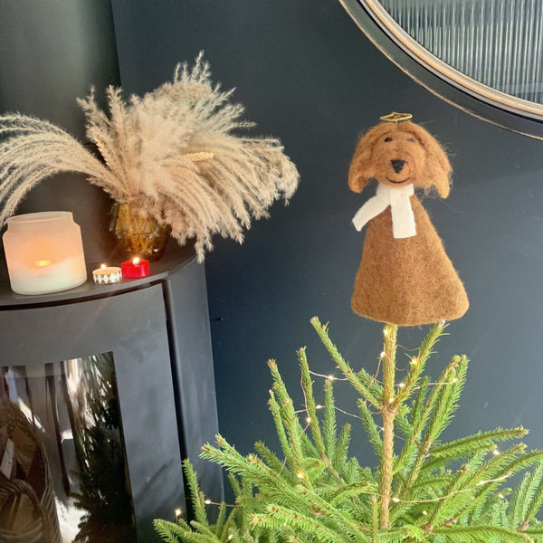 Handmade Felt Sahara the Dog Cockapoo Christmas Tree Topper