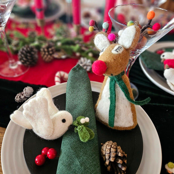Handmade Felt Sassy Rudolph Christmas Tree Topper Decoration