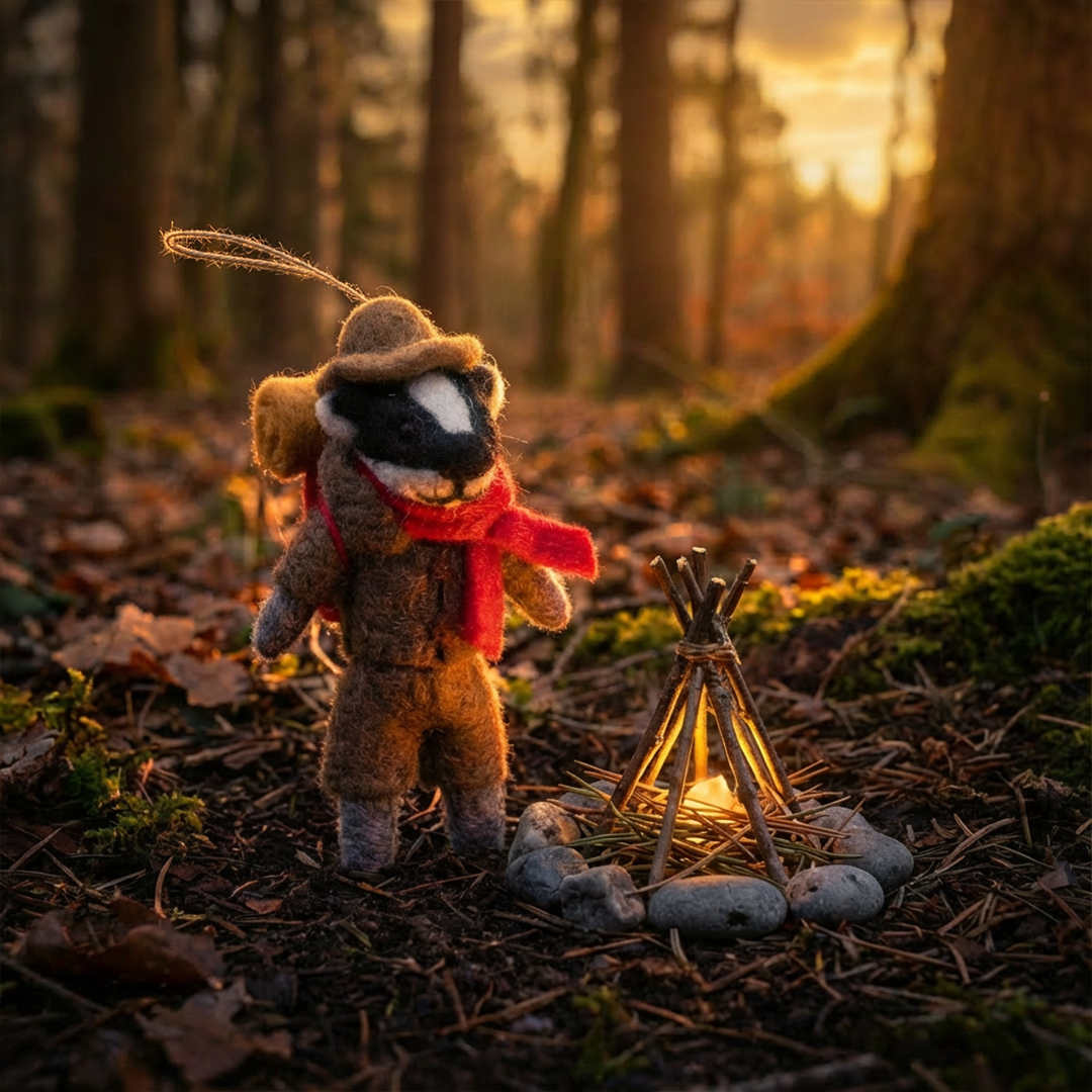 Handmade Felt Scouts Badger Hanging Decoration