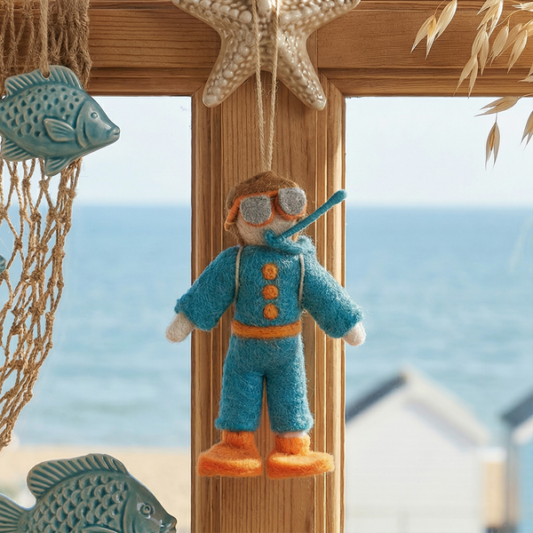 Handmade Felt Scuba Steve Hanging Decoration