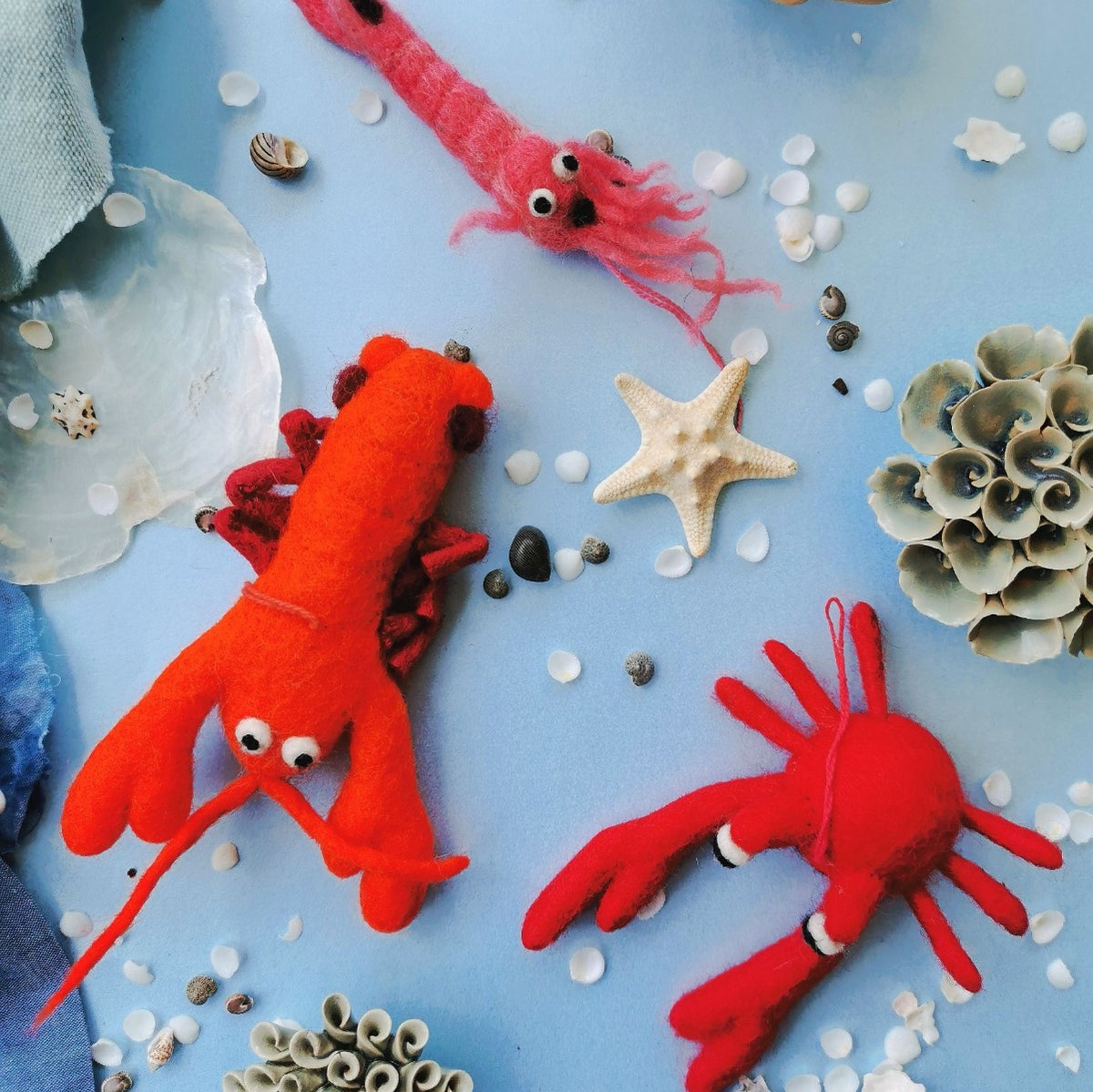 Handmade Felt Hanging Louella Lobster Hanging Decoration
