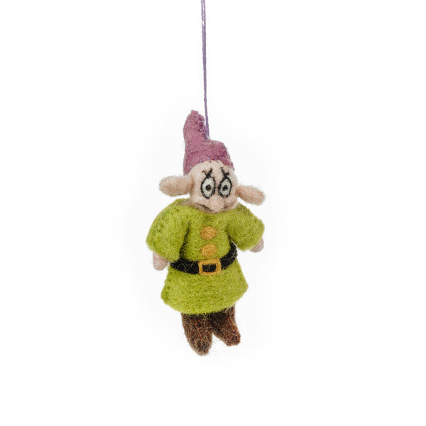 Handmade Felt Dopey the Dwarf Hanging Fairytale Decoration