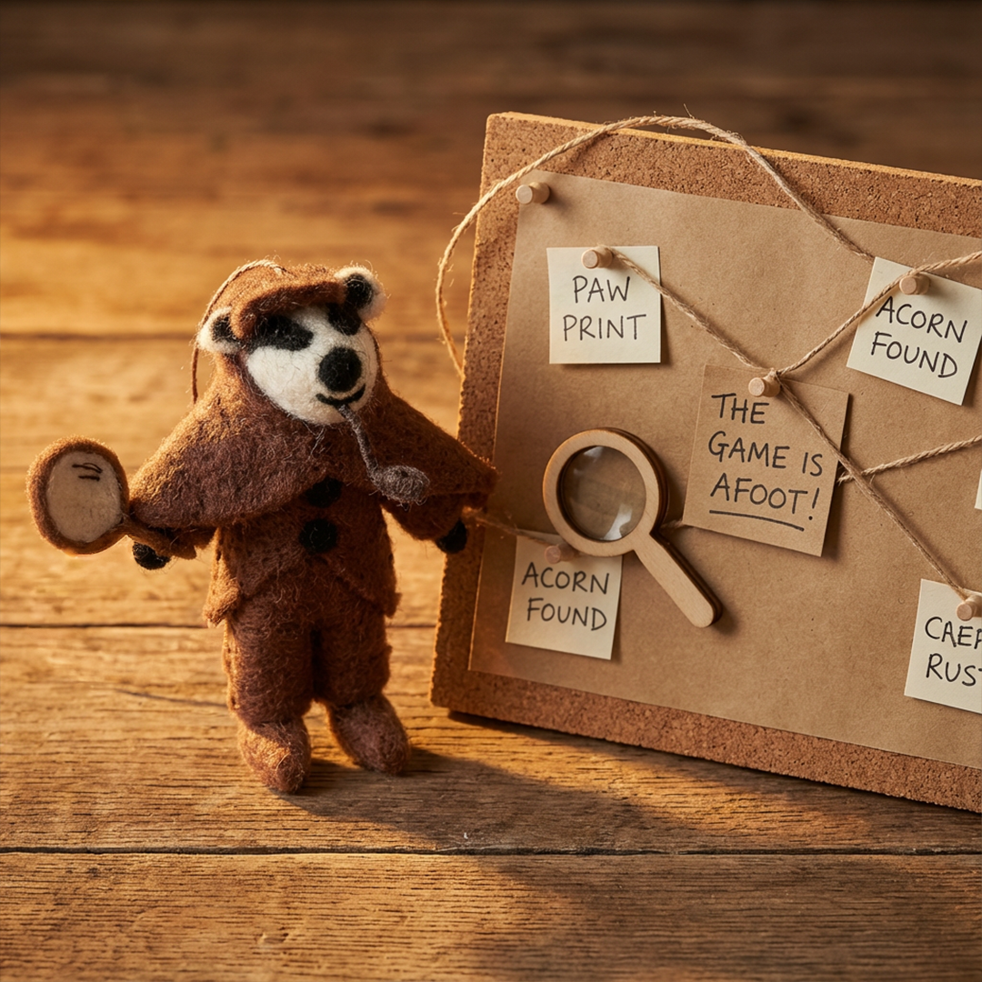 Handmade Felt Sherlock Holmes Badger Hanging Decoration