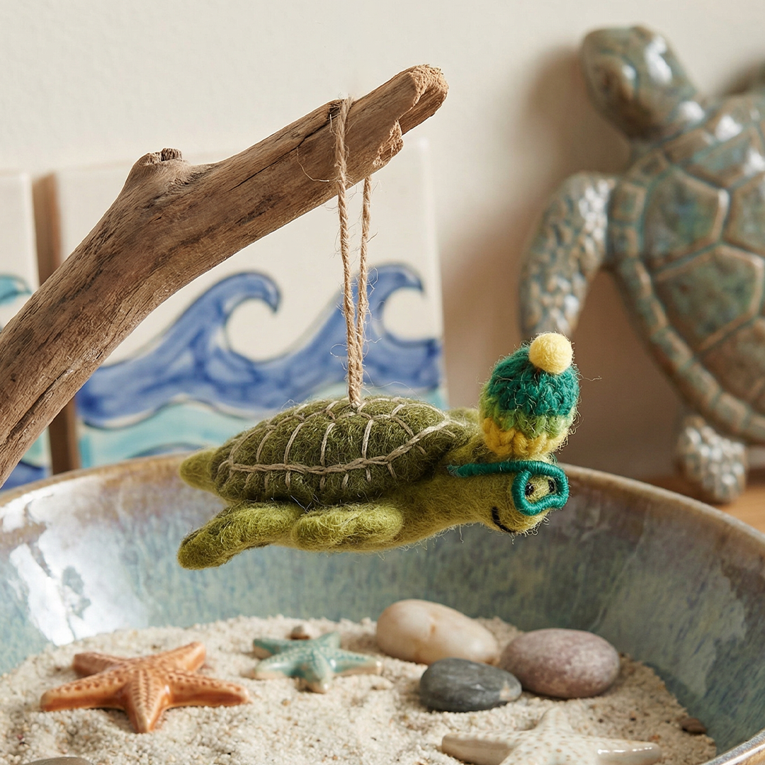Handmade Felt Simon the Sea Turtle Hanging Decoration