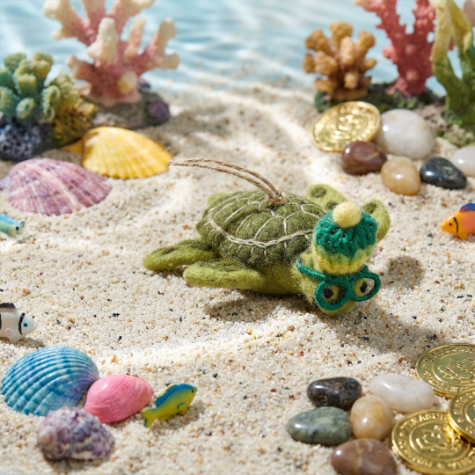 Handmade Felt Simon the Sea Turtle Hanging Decoration