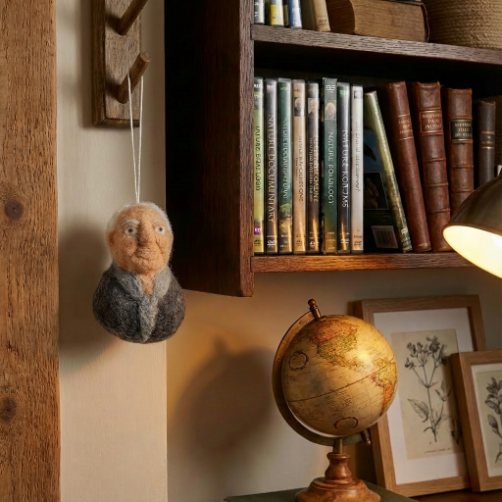 Handmade Felt Sir David Attenborough Hanging Decoration