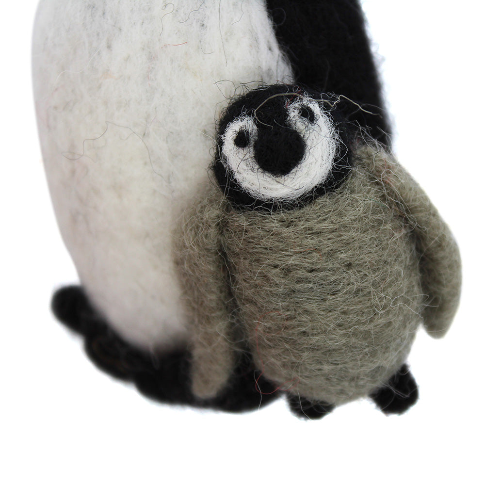 Handmade Felt Snuggly Penguins Biodegradable Hanging Decoration