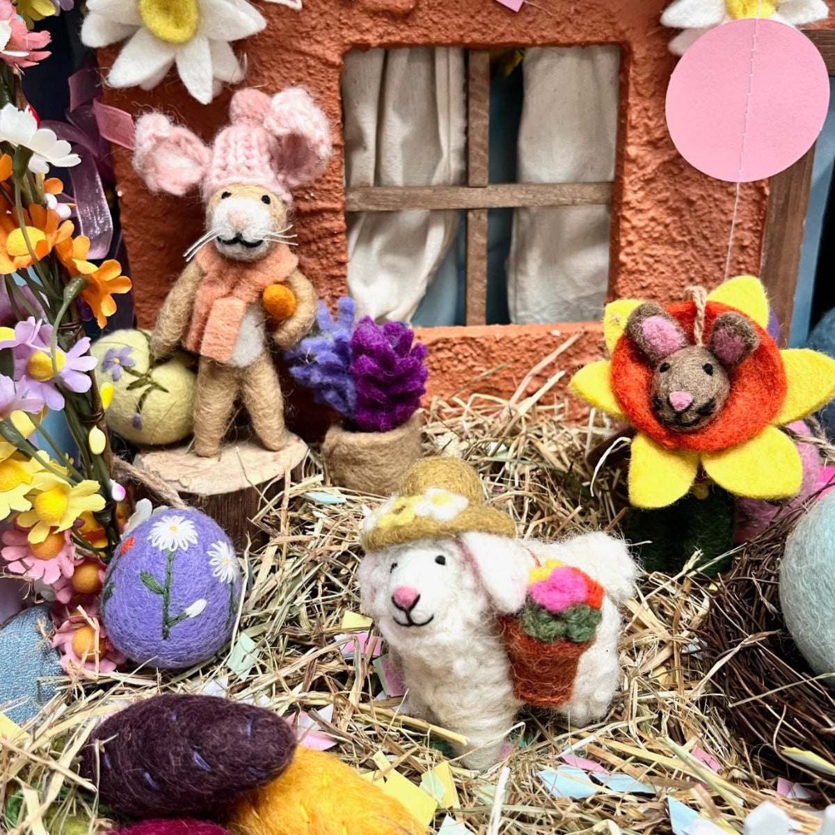 Handmade Felt Reilly the Rabbit Easter Hanging Decoration
