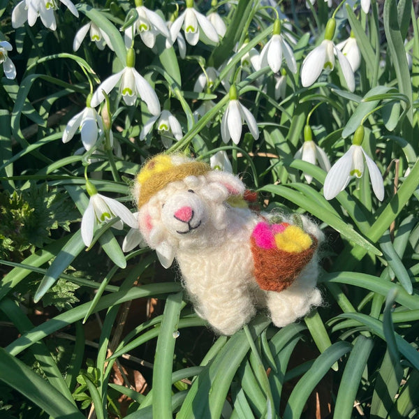 Handmade Felt Sofia the Spring Sheep Easter Hanging Decoration