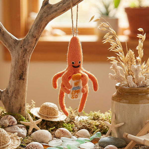 Handmade Felt SPF Squid Hanging Sealife Decoration