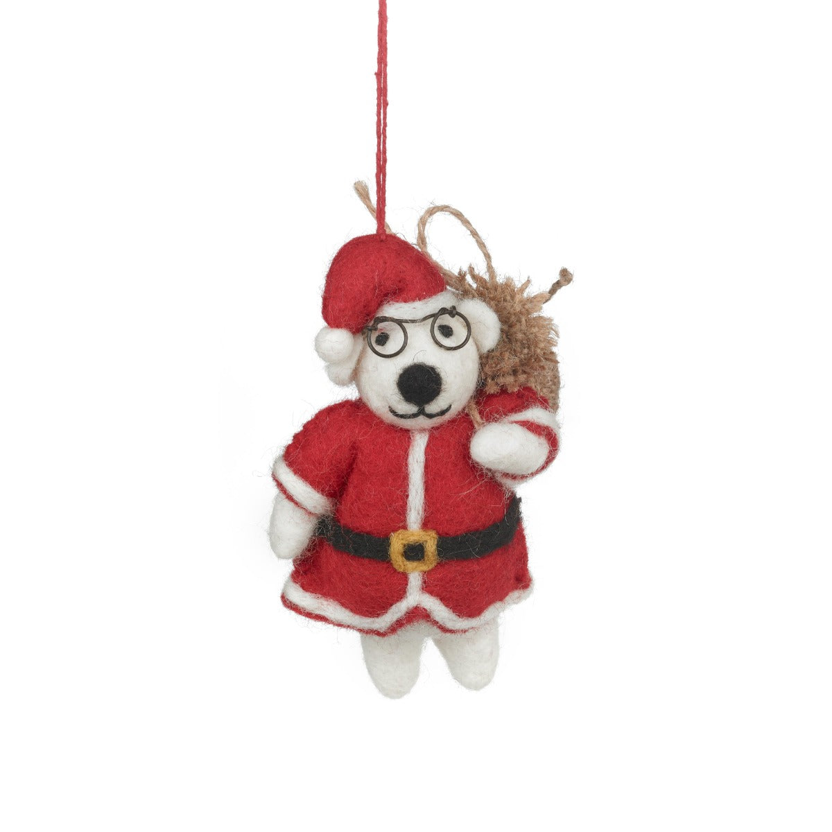 Handmade Felt St Blubber Bear Christmas Hanging Decoration