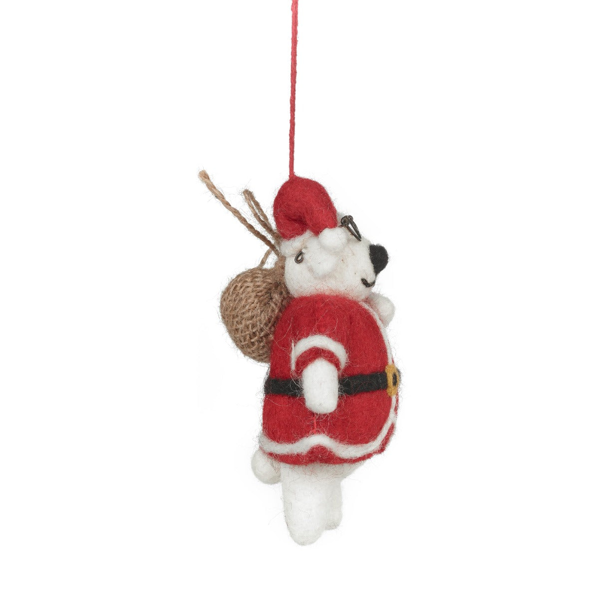 Handmade Felt St Blubber Bear Christmas Hanging Decoration