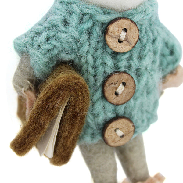 Handmade Felt Susie Mouse  Biodegradable Hanging Decoration