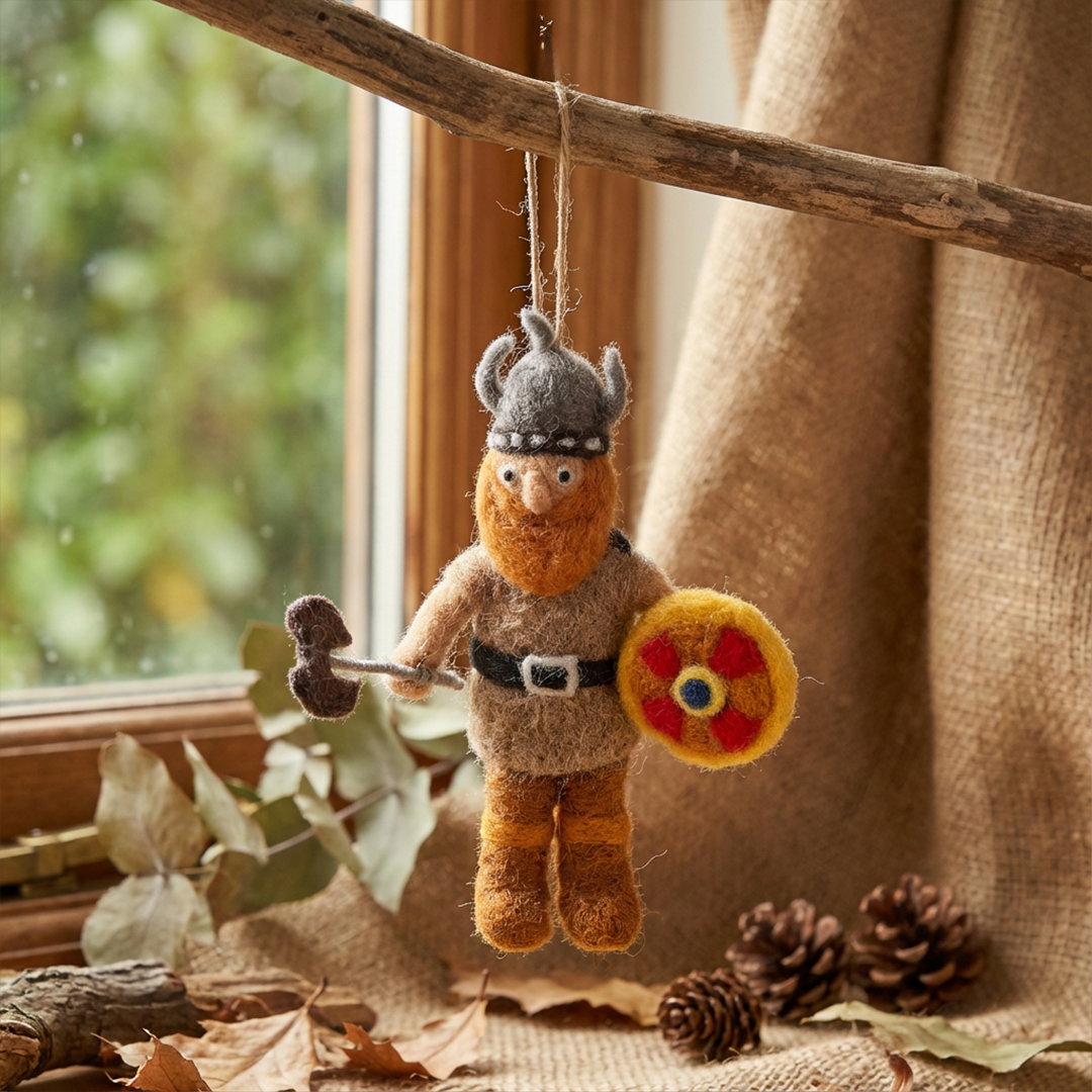 Handmade Felt Sven the Viking Hanging Decoration