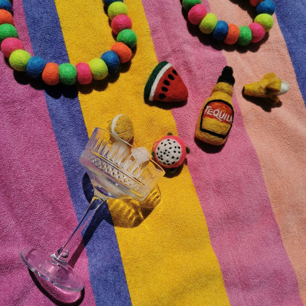 Handmade Felt Tequila Shot Set of 3 Hanging Decorations