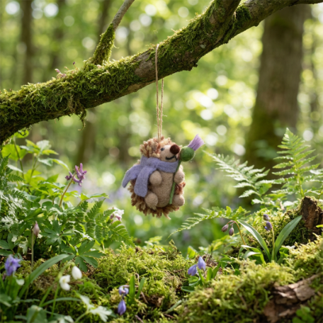Handmade Felt Thea the Hedgehog Hanging Decoration