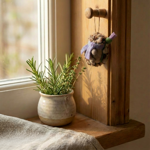 Handmade Felt Thea the Hedgehog Hanging Decoration