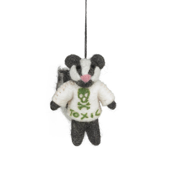 Handmade Felt Toxic Skunk Hanging Decoration