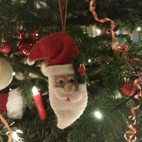 Handmade Felt Traditional Santa Christmas Tree Hanging Decoration