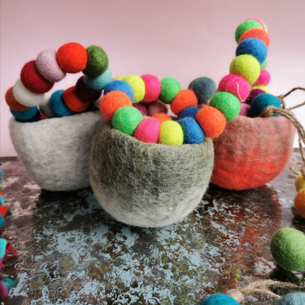 Handmade Biodegradable Felt Neon Bubble Garland Home Decoration