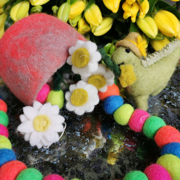 Handmade Hanging Fair trade Felt Pot o' Flowers Decoration