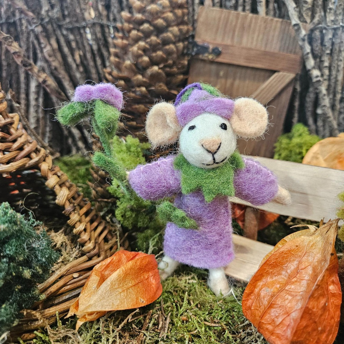 Handmade Felt Violet the Mouse Hanging Decoration