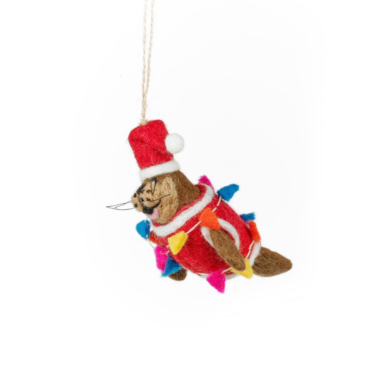 Handmade Felt Walter the Christmas Walrus Hanging Decoration