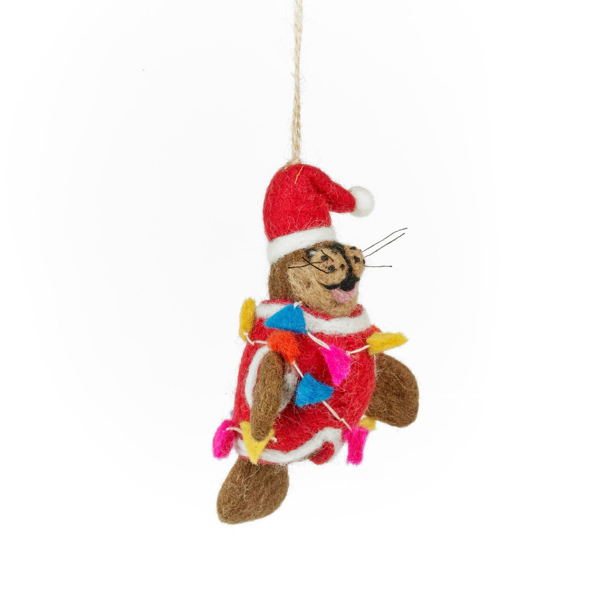 Handmade Felt Walter the Christmas Walrus Hanging Decoration