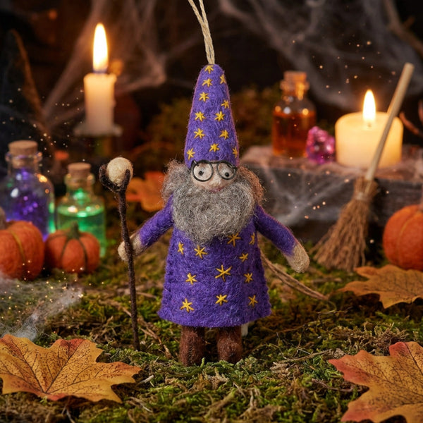 Handmade Felt Wendall the Wizard Hanging Decoration