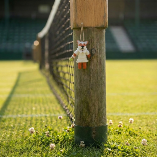 Handmade Felt Wimbledon Fox Hanging Tennis Decoration