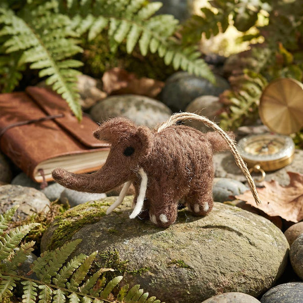 Handmade Felt Harold Woolly Mammoth Hanging Decoration