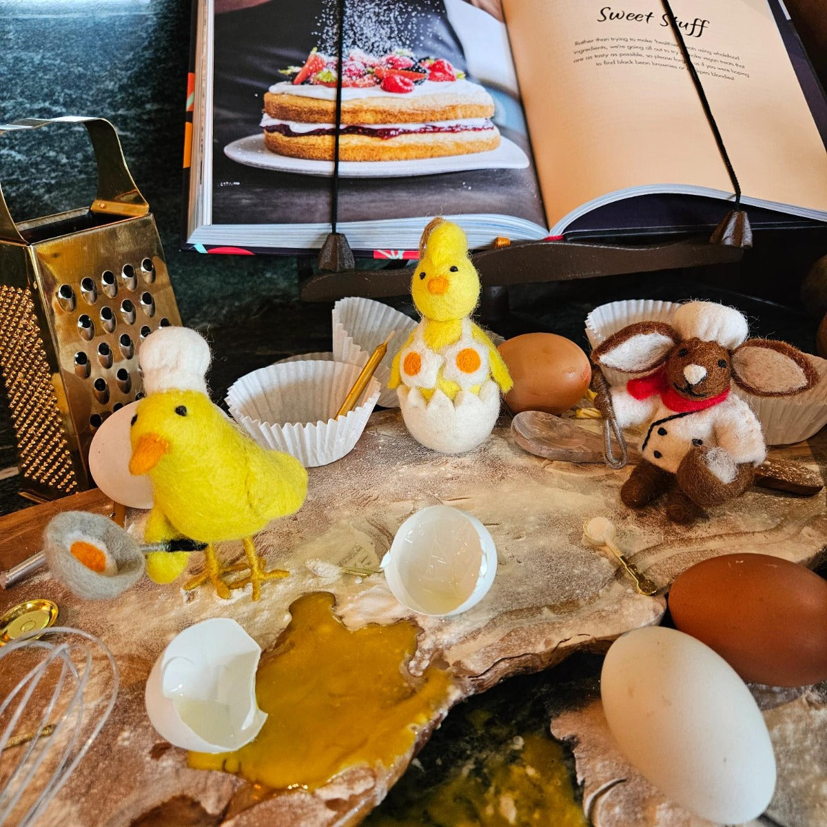 Handmade Felt Yolko Ono Chick Easter Hanging Decoration
