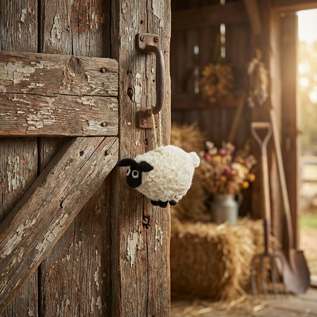 Handmade Hanging Black Sheep Felt Easter Decoration