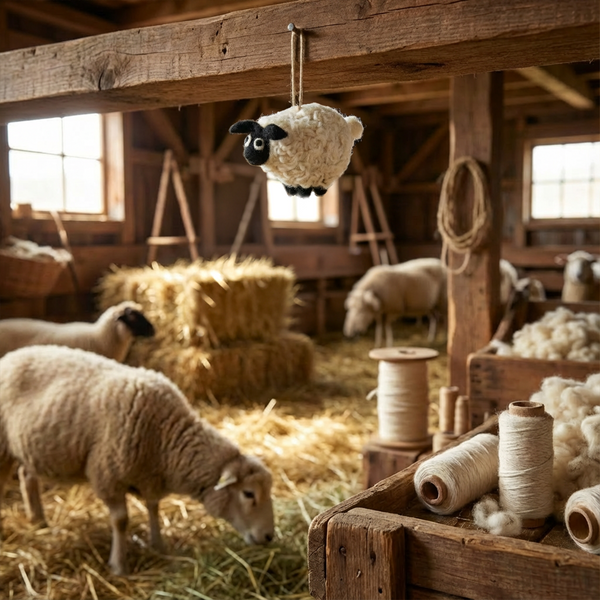Handmade Hanging Black Sheep Felt Easter Decoration