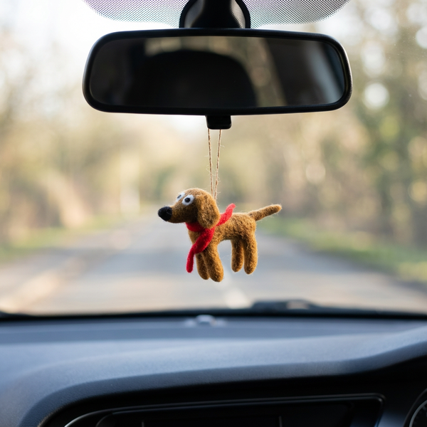 Handmade Hanging Needle Felt Jasper the Dog Decoration