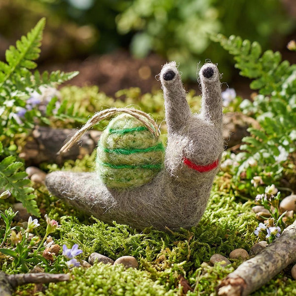 Handmade Hanging Shelby the Snail Biodergadable Felt Decoration