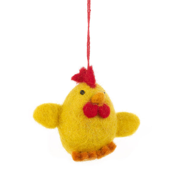 Handmade Felt Chattering Chicks Hanging Easter Decorations - Variety Pack
