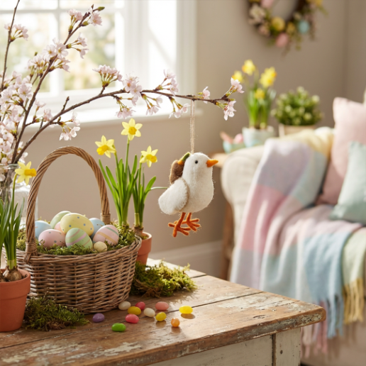 Handmade Needle Felt Chirpy Chicks Hanigng Easter Decoration
