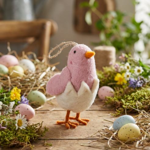 Handmade Needle Felt Chirpy Chicks Hanigng Easter Decoration